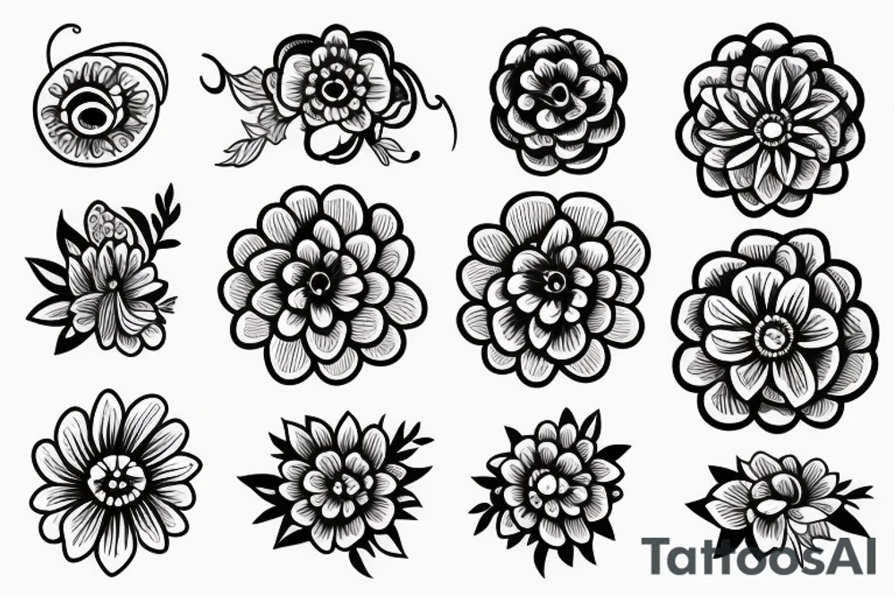 crazy but simple flower tattoo idea