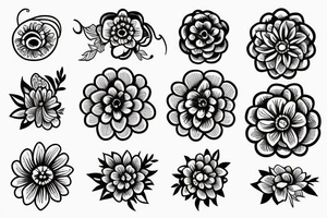 crazy but simple flower tattoo idea