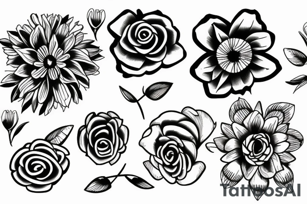 crazy but simple flower tattoo idea