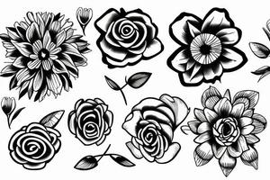 crazy but simple flower tattoo idea