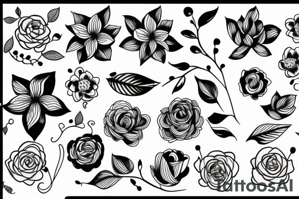crazy but simple flower tattoo idea