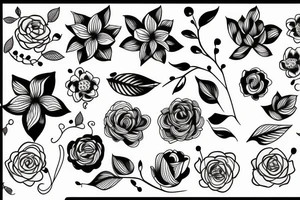 crazy but simple flower tattoo idea