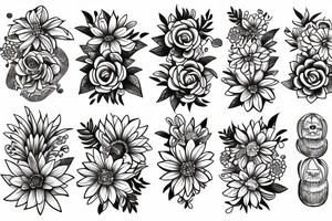 crazy but simple flower tattoo idea
