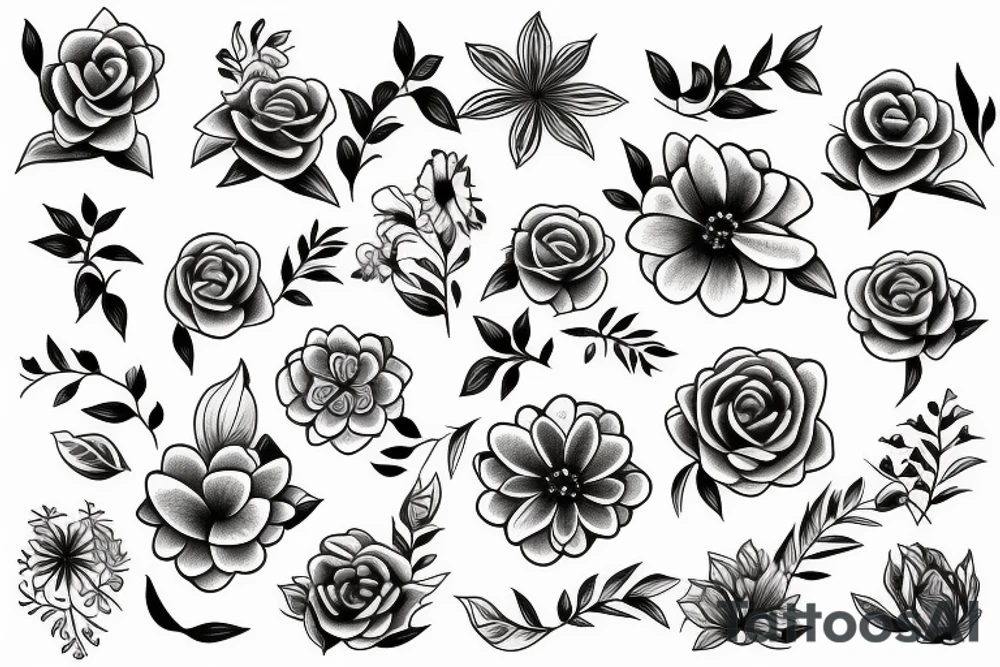 crazy but simple flower tattoo idea