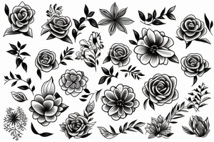 crazy but simple flower tattoo idea