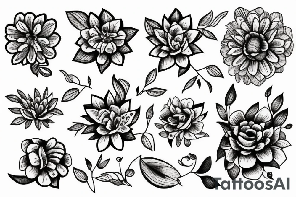 crazy but simple flower tattoo idea