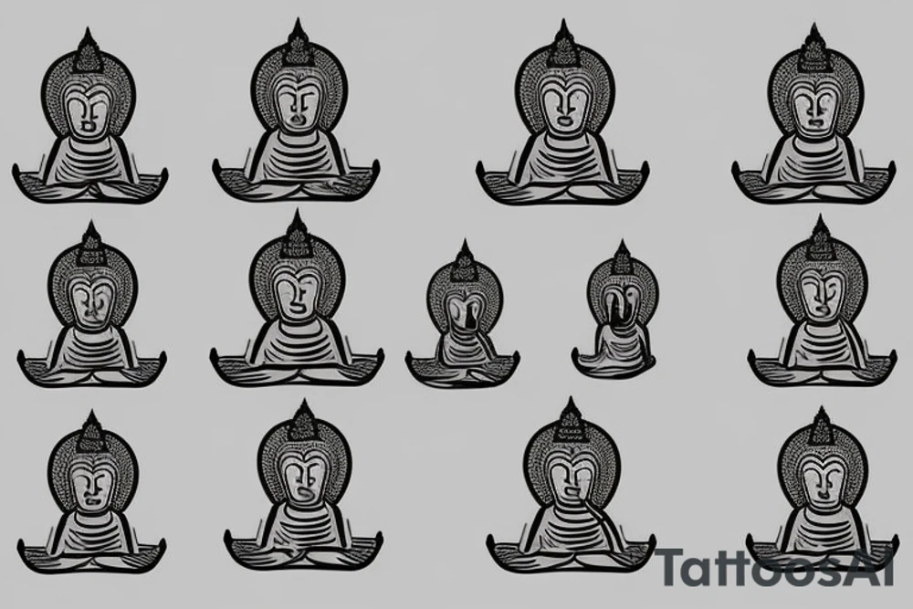 simple buddha meditating tattoo idea