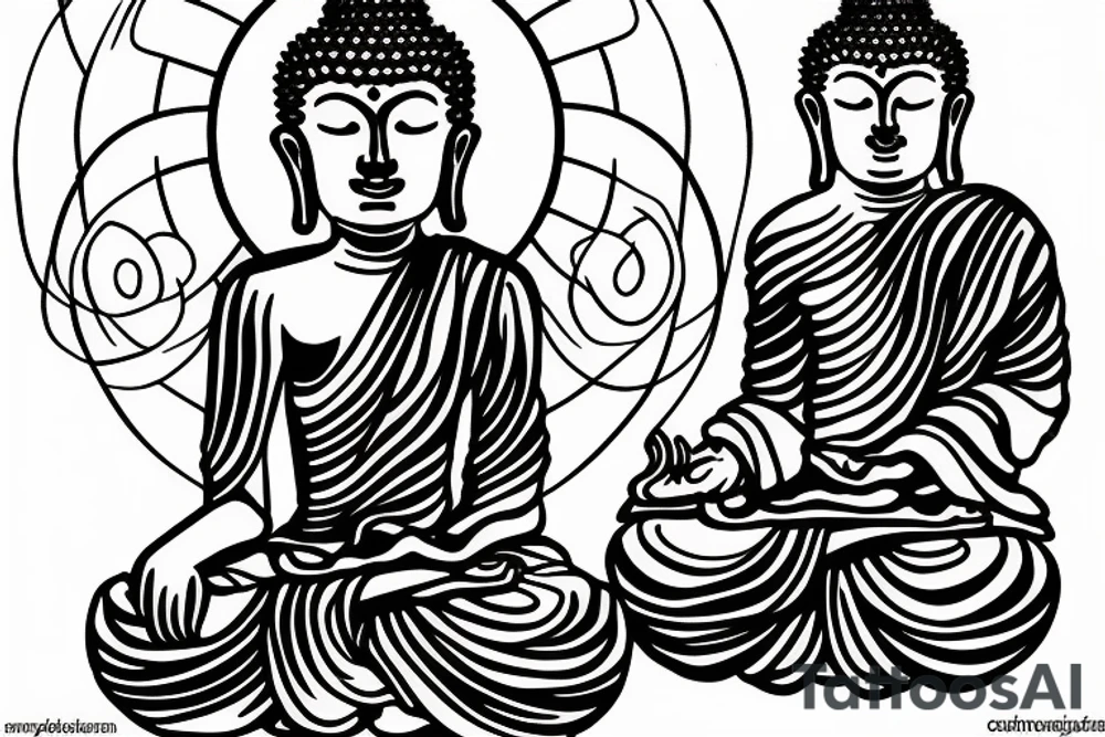 simple buddha meditating tattoo idea