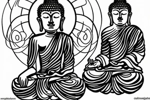 simple buddha meditating tattoo idea