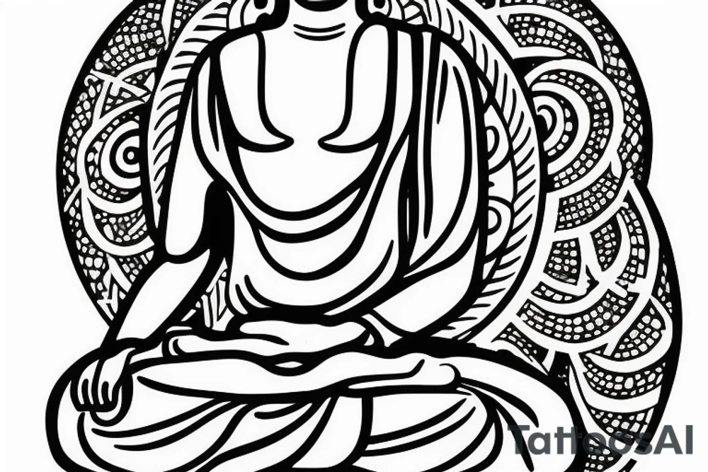 simple buddha meditating tattoo idea