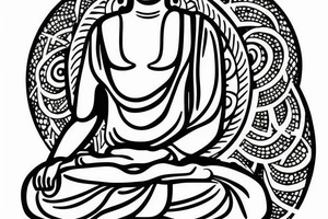 simple buddha meditating tattoo idea