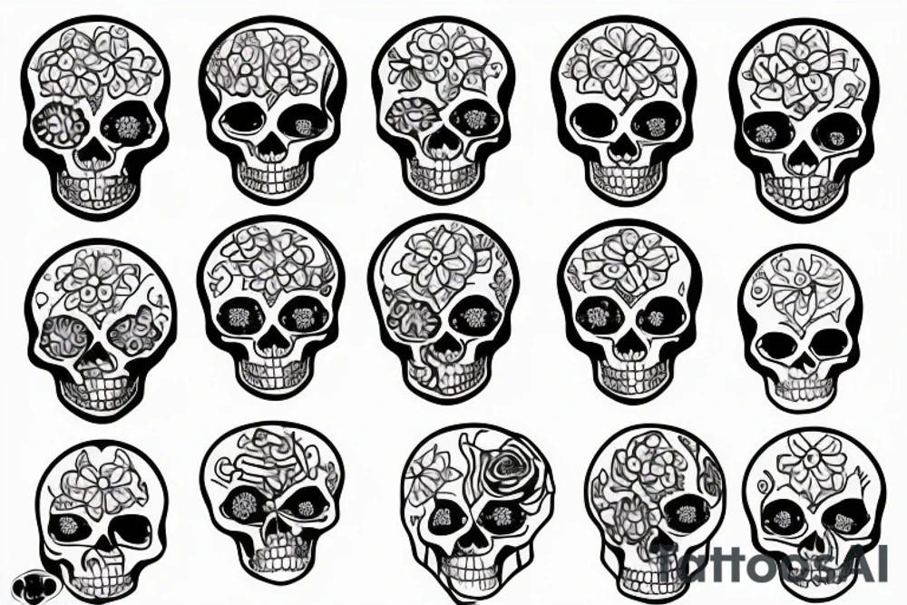 simple skeleton meditating tattoo idea