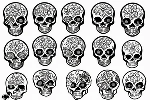 simple skeleton meditating tattoo idea
