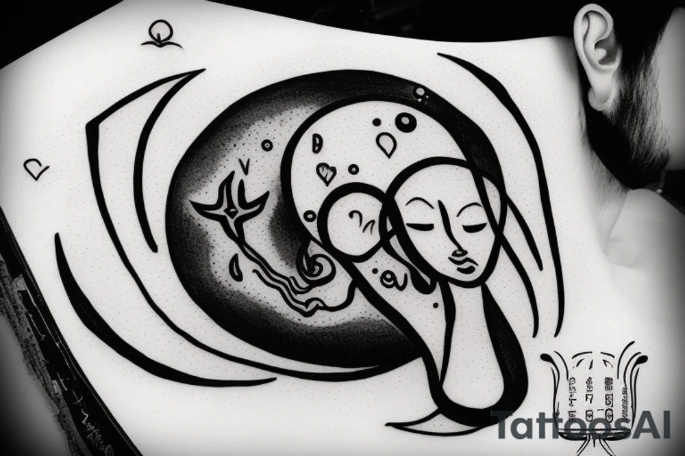 simple alien meditating tattoo idea