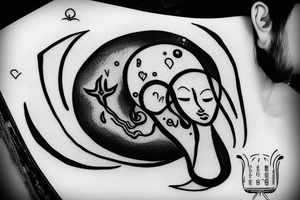 simple alien meditating tattoo idea