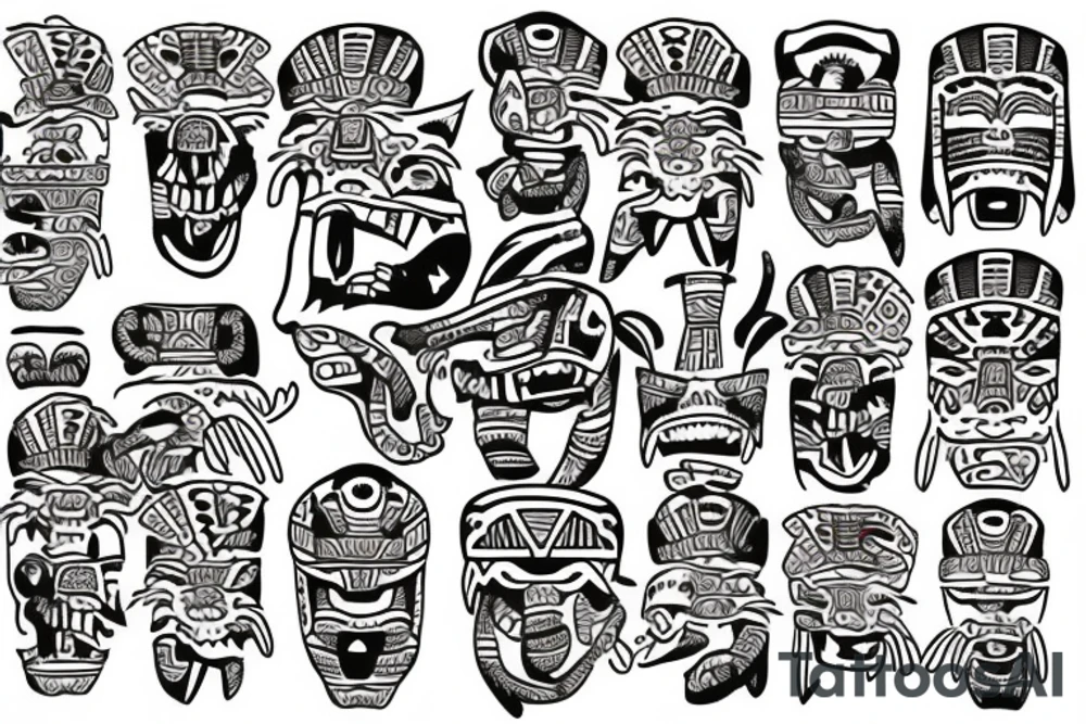 jaguar dressed as an aztec emperor tattoo idea