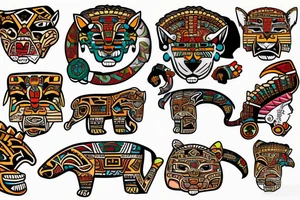 jaguar dressed as an aztec emperor tattoo idea