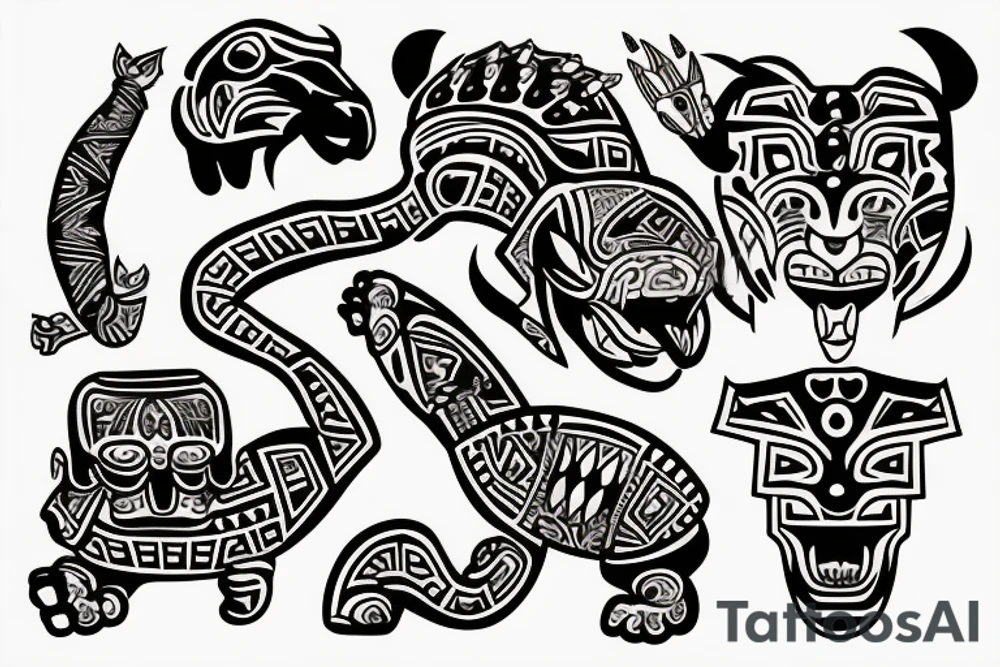 jaguar dressed as an aztec emperor tattoo idea