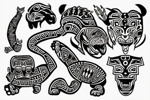 jaguar dressed as an aztec emperor tattoo idea