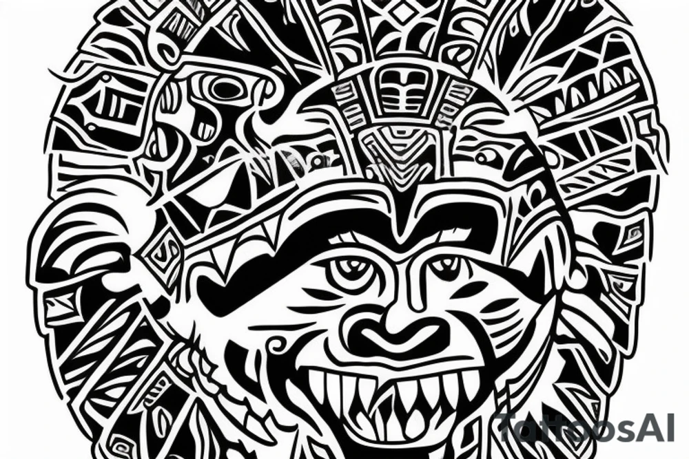 jaguar dressed as an aztec emperor tattoo idea