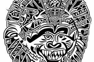 jaguar dressed as an aztec emperor tattoo idea