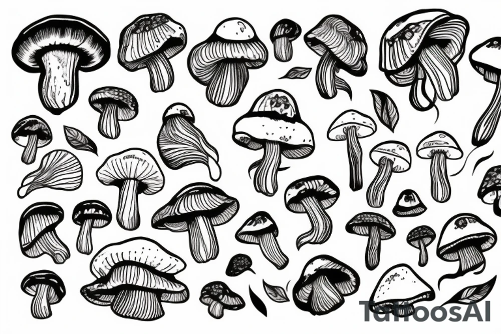 trippy shrooms tattoo idea