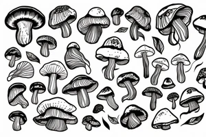 trippy shrooms tattoo idea