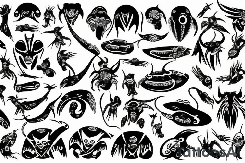 simplistic alien tattoo idea
