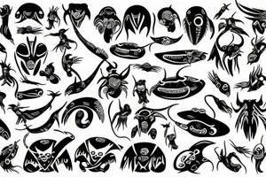 simplistic alien tattoo idea