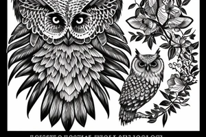 Forest eagle owl tattoo idea