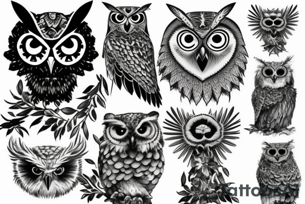 Eagle owl tattoo idea