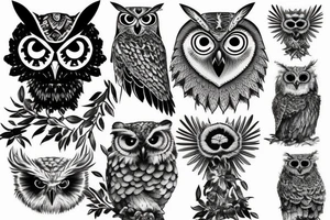 Eagle owl tattoo idea