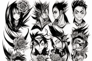 Anime tattoos depicting good and necessary evil tattoo idea