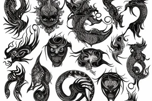 uroboros with flames tattoo idea