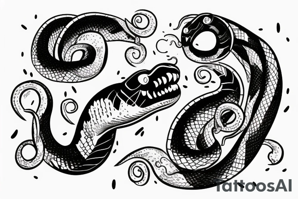 snake that bites it's own tail in a circular shape tattoo idea
