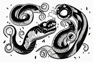 snake that bites it's own tail in a circular shape tattoo idea