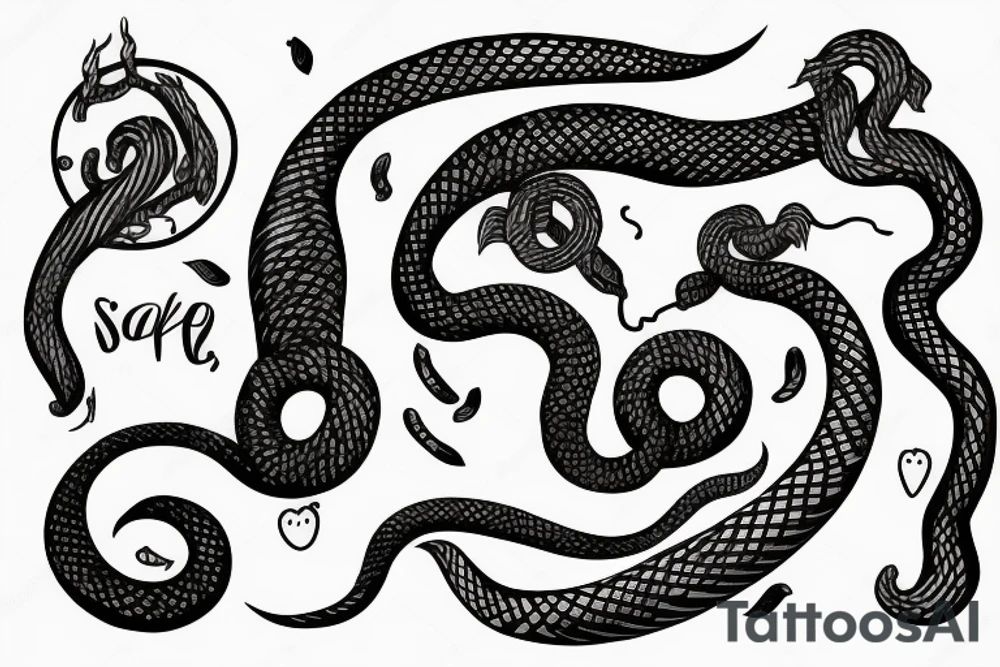 snake that bites it's own tail in a circular shape tattoo idea
