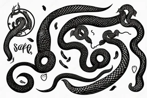 snake that bites it's own tail in a circular shape tattoo idea