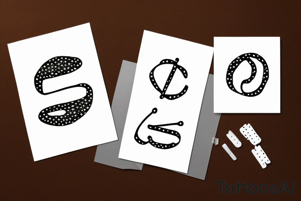 Letter V with dot tattoo idea