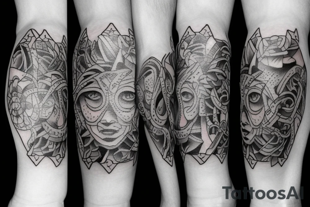 Strength and honor  small 
leg tattoo tattoo idea