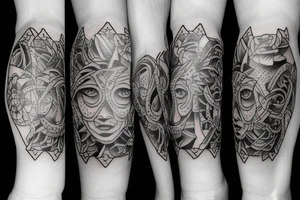 Strength and honor  small 
leg tattoo tattoo idea