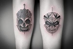 Strength and honor  small 
leg tattoo tattoo idea