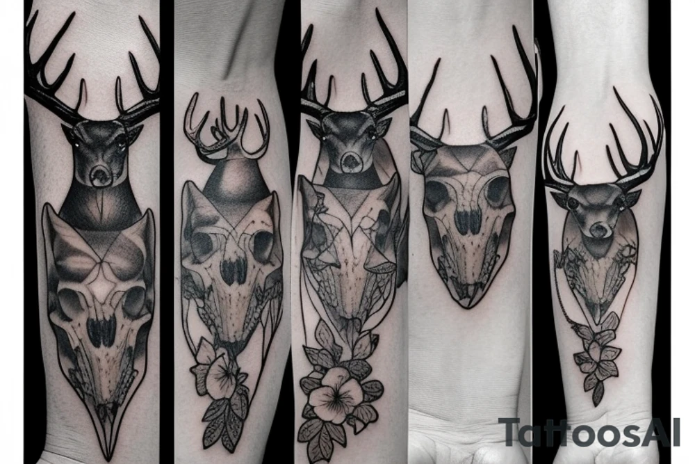 Deer skull tattoo idea