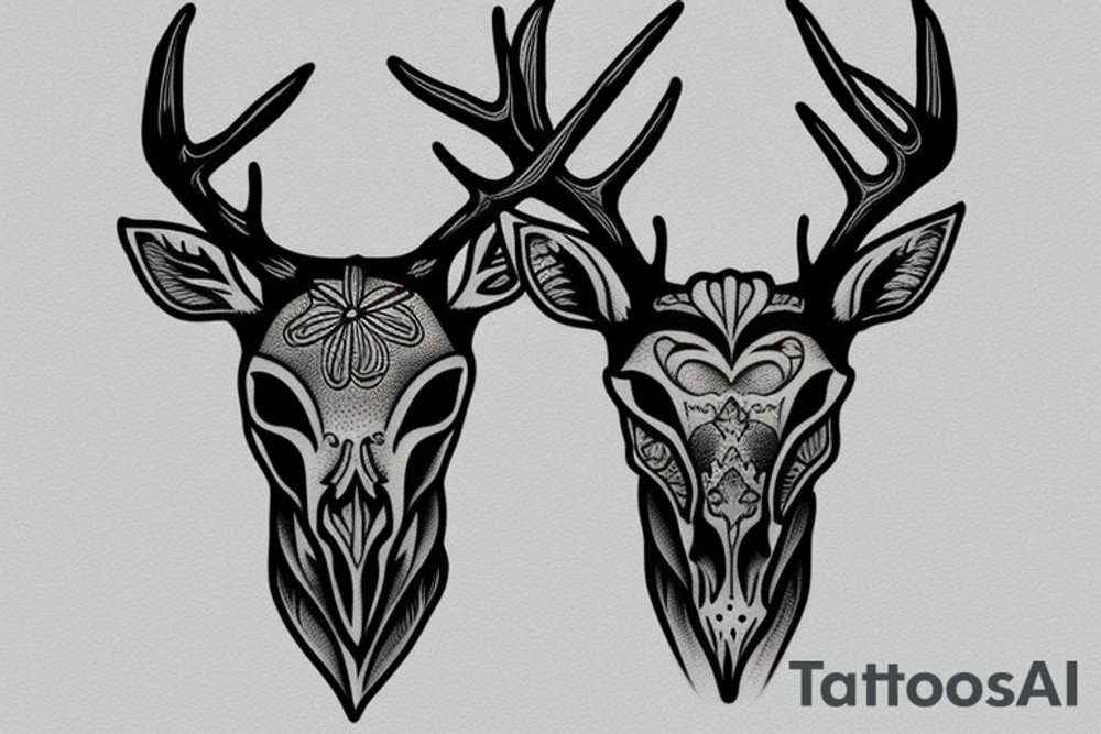 Deer skull tattoo idea