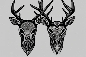 Deer skull tattoo idea
