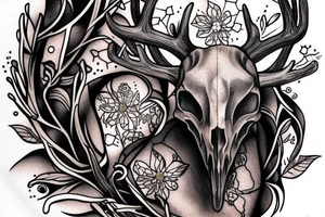 Deer skull tattoo idea