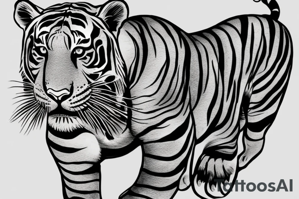 unhinged royal bengal tiger tattoo idea