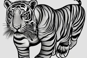 unhinged royal bengal tiger tattoo idea