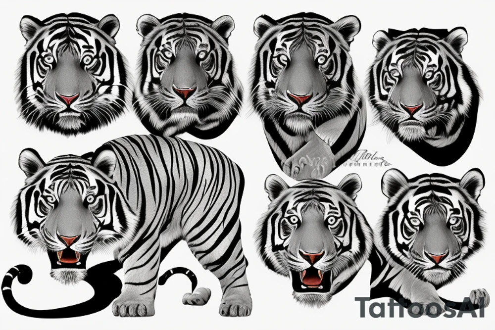 unhinged royal bengal tiger tattoo idea