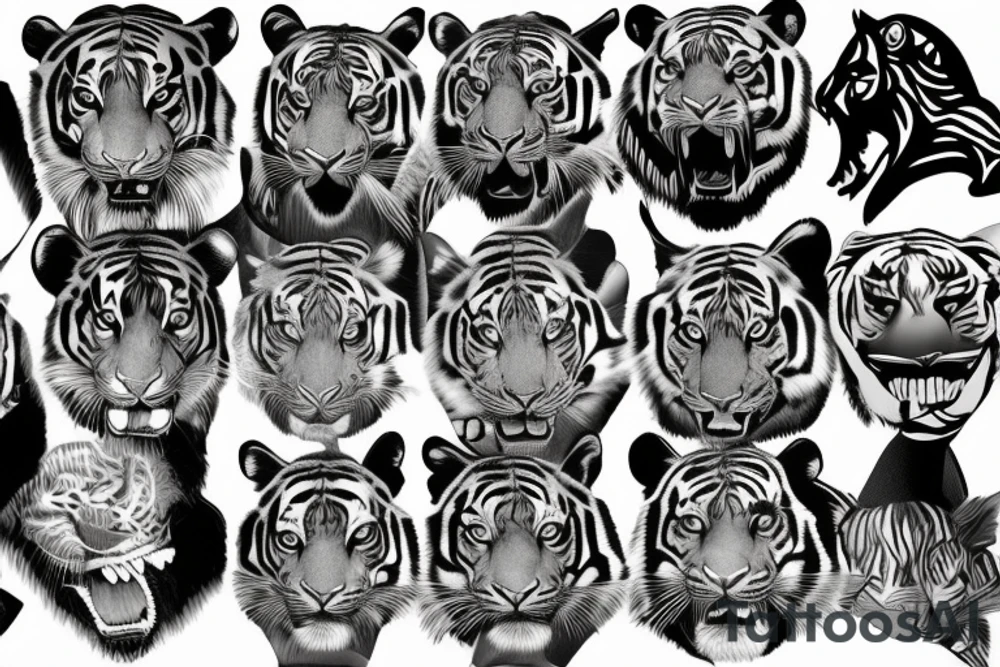 unhinged royal bengal tiger tattoo idea